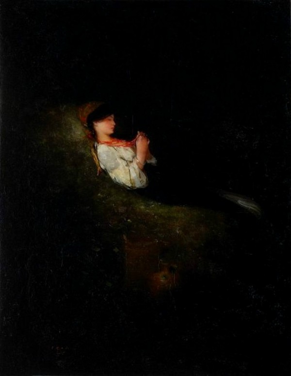 Girl resting by Nicolae Grigorescu